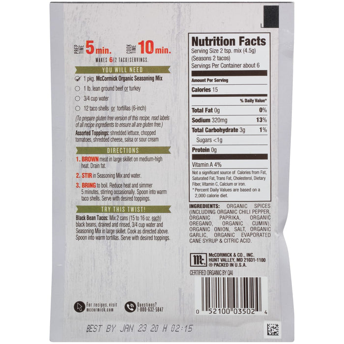 McCormick® Taco Seasoning Mix, 1 oz (6-Pack)