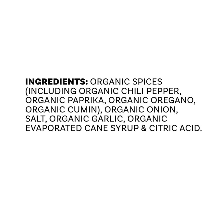 The ingredients list for Mccormick Organics Regular Taco Seasoning Mix 1 Oz is shown, which includes organic spices, organic onion, salt, and organic garlic.