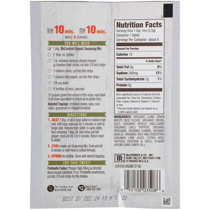 McCormick® Fajita Seasoning Mix, 1 oz