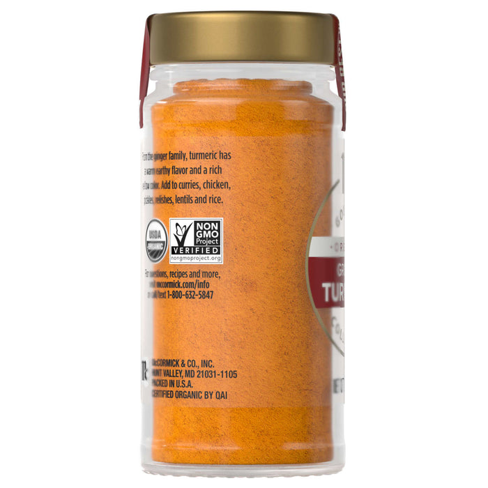 A jar of Simply Organic Turmeric spice.
