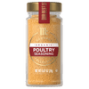 A glass jar of McCormick Gourmet Organic Poultry Seasoning.