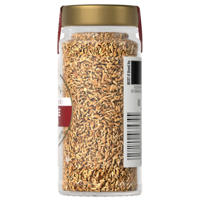 A jar of McCormick Toasted Sesame Seed is shown, highlighting the product's appearance and packaging.