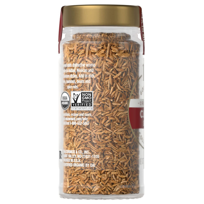 A jar of Simply Organic Thyme, showcasing the product's contents and organic certification.