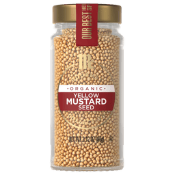 A jar of Thrive Market Organic Yellow Mustard Seed.