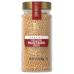 A jar of Thrive Market Organic Yellow Mustard Seed.