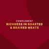 The image highlights the ability of a product to complement the richness in roasted and braised meats.