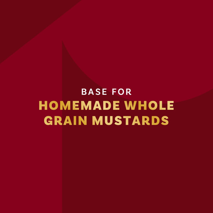 This image promotes a base for homemade whole grain mustards.