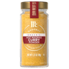 A jar of McCormick Gourmet Organic Hot Madras Curry Powder.