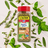 A bottle of McCormick Perfect Pinch Italian Seasoning is surrounded by fresh herbs.