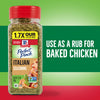 McCormick Perfect Pinch Italian Seasoning is recommended as a rub for baked chicken.