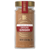 A jar of McCormick Gourmet Organic Ground Ginger.