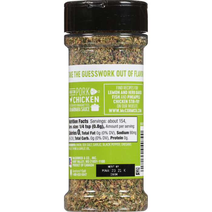 McCormick® Garlic, Herb and Black Pepper and Sea Salt All Purpose Seasoning, 4.37 oz