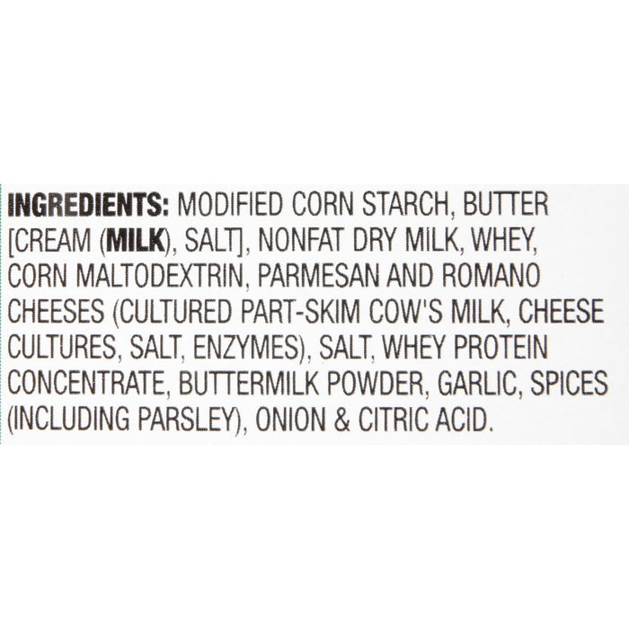 A list of ingredients for a product containing dairy spices and other ingredients.