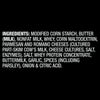 A list of ingredients for Mccormick Creamy Garlic Alfredo Sauce Mix Envelope 1.25 Oz includes modified corn starch, butter, nonfat milk, whey, and a blend of parmesan and romano cheeses.