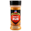 A container of Grill Mates Barbecue Rub seasoning.