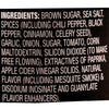 A list of ingredients for a product including brown sugar sea salt spices garlic onion sugar tomato corn maltodextrin silicon dioxide apple cider vinegar solids natural flavor disodium inosinate and guanylate.
