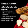 A McCormick recipe card for barbecued chicken lists the ingredients and preparation time.
