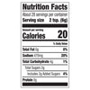A nutrition facts label for Mccormick Grill Mates Barbecue Seasoning Rub 6 Oz showing 20 calories and 470 milligrams of sodium per two teaspoon serving.