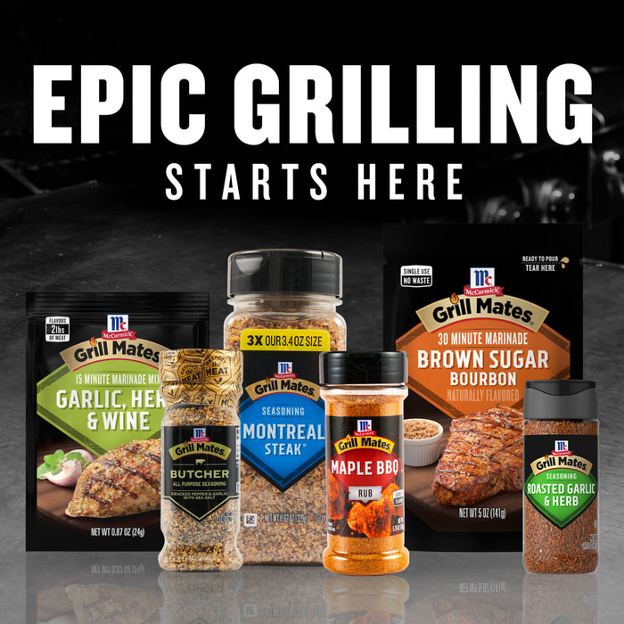 McCormick spices are featured in an advertisement for epic grilling.