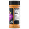 A bottle of Mccormick Grill Mates Mesquite Seasoning Rub 4.87 Oz displays its nutrition facts and net weight on a purple and black label.