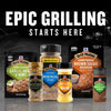 A variety of McCormick grilling spices are displayed under the headline Epic Grilling Starts Here.