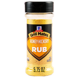 A container of McCormick Grill Mates Honey Hickory Rub.
