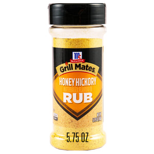 A container of McCormick Grill Mates Honey Hickory Rub.