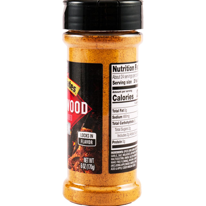 A bottle of Lawrys seasoned salt with nutrition facts and ingredients listed on the label.