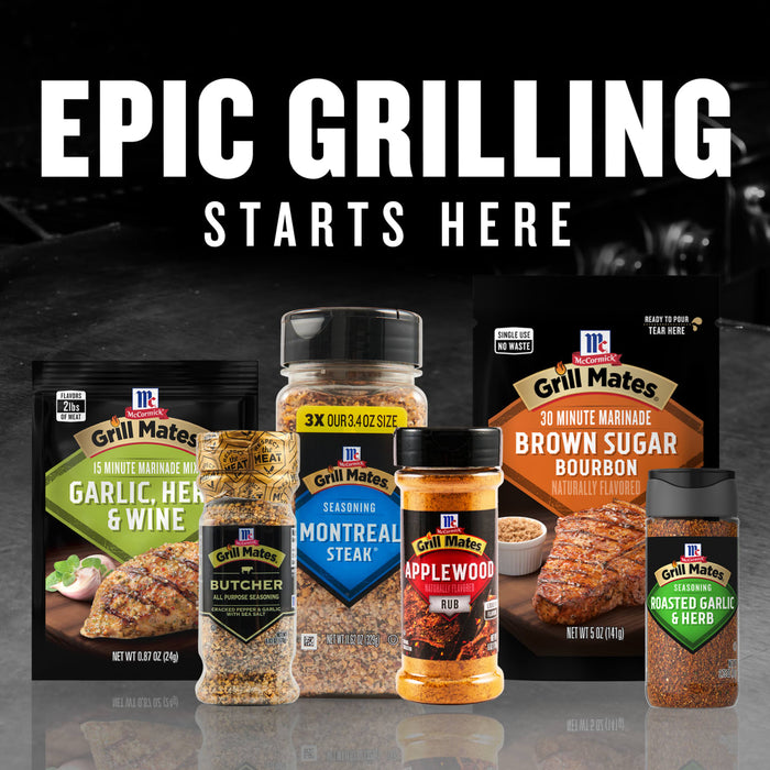 A variety of McCormick spices are displayed under the headline Epic Grilling Starts Here.