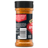 A side view of a bottle of Mccormick Grill Mates Applewood Seasoning Rub 6 Oz showing the ingredient list and barcode on a black and red label.
