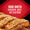 A seasoning rub is recommended for chicken, beef, or seafood.