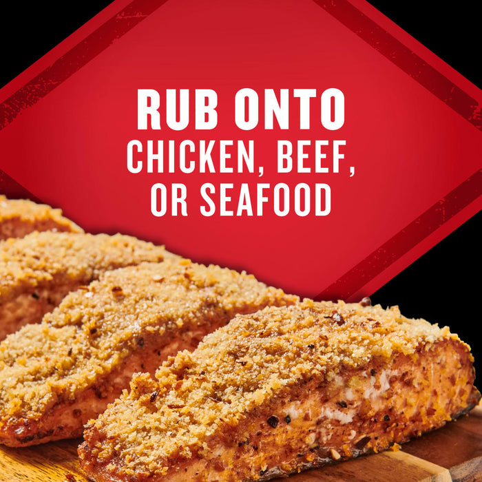 A seasoning rub is recommended for chicken, beef, or seafood.