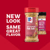 A promotional graphic featuring the new packaging for Mccormick Himalayan Pink Salt Pepper And Garlic Seasoning Ground 6.5 Oz alongside its previous design to highlight the updated look with the same great flavor.
