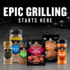 A variety of Grill Mates seasonings are displayed under the headline Epic Grilling Starts Here.
