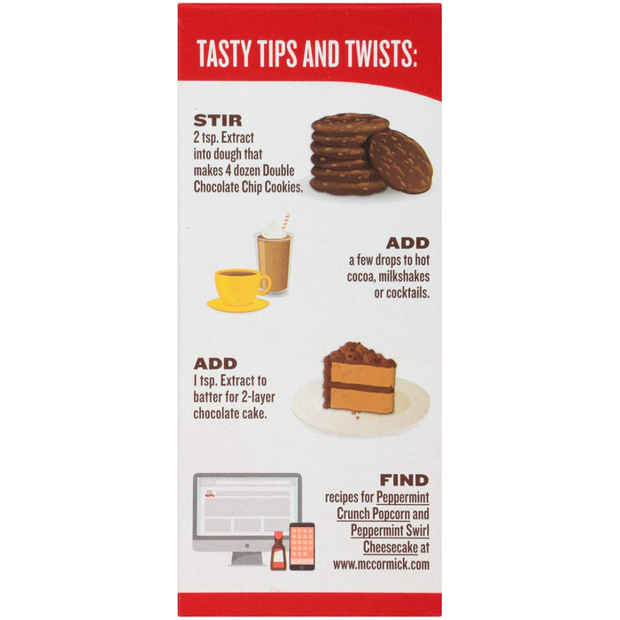 McCormick Peppermint Extract recipe ideas for cookies cake cocoa milkshakes and more.