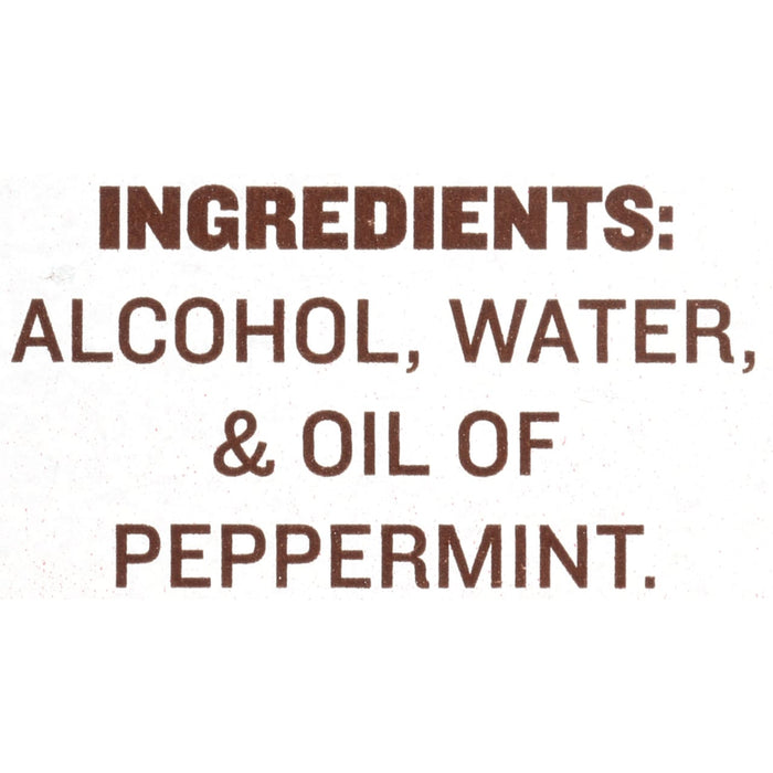 Ingredients: Alcohol Water &amp; Oil of Peppermint.