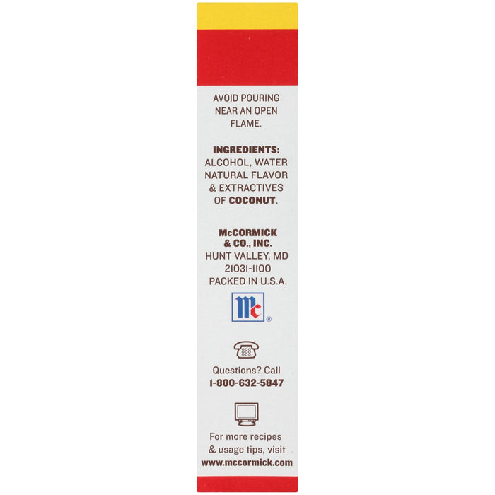 McCormick &amp; Co. Inc. product label with ingredients contact information and website.
