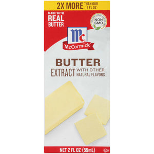 McCormick Butter Extract with other natural flavors 2 fl oz bottle.