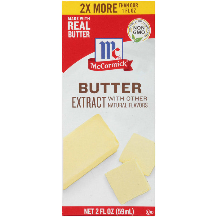 McCormick Butter Extract with other natural flavors 2 fl oz bottle.