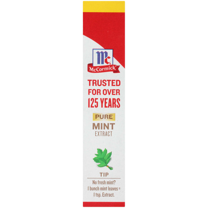 McCormick Pure Mint Extract bottle with a tip on how to substitute fresh mint.