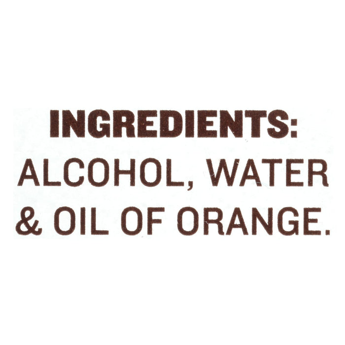 The ingredients for this product are alcohol water and oil of orange.