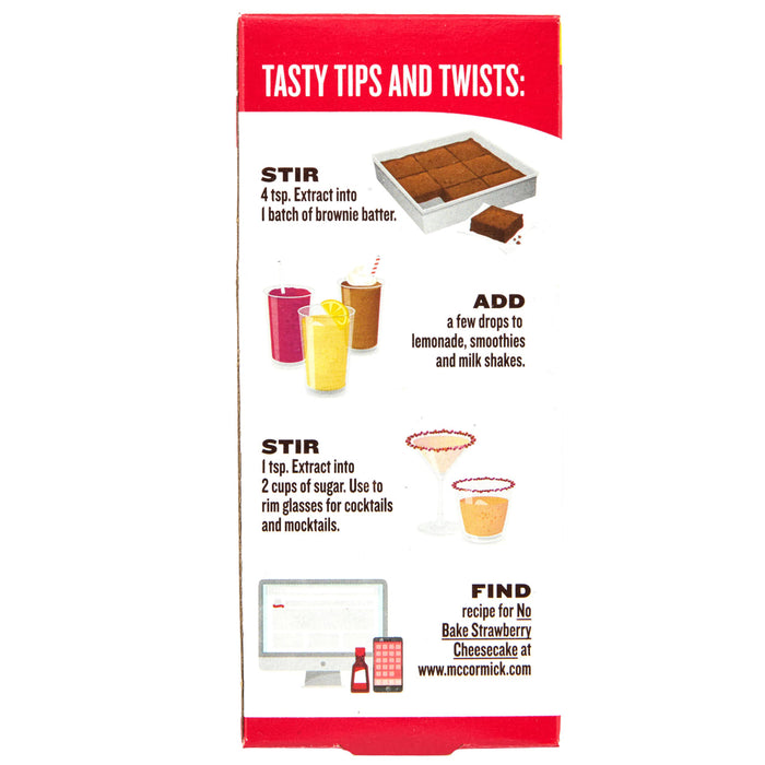 McCormicks Tasty Tips and Twists for using their extract in brownies cocktails and more.
