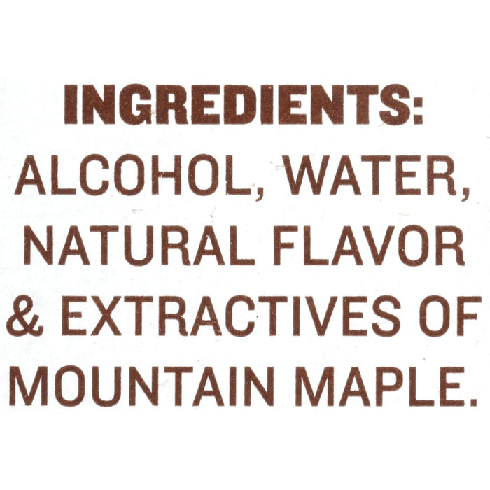 Ingredients: Alcohol water natural flavor &amp; extractives of mountain maple.