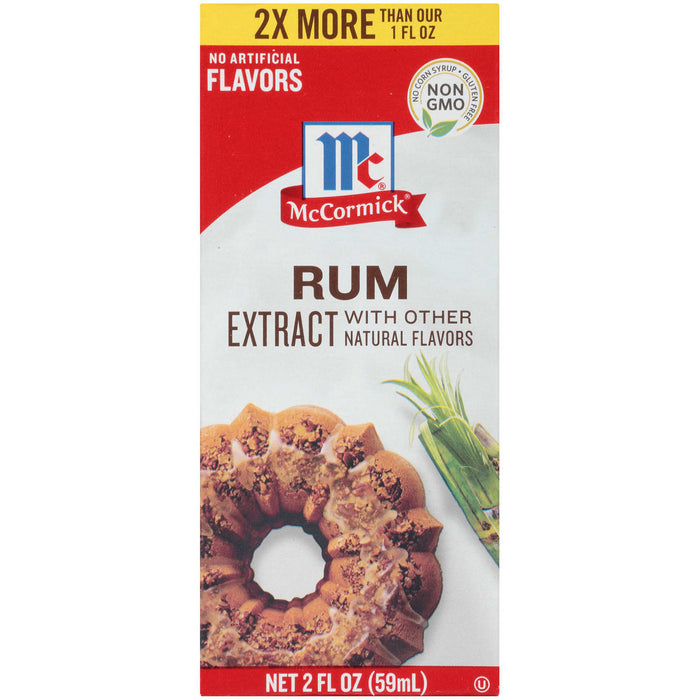 McCormick Rum Extract with other natural flavors 2 fl oz bottle.