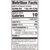 ['Nutrition facts label for a product with 10 calories per serving.']