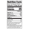 This is a nutrition facts label showing a serving size of 1 1/2 tsp mix (11g) with 35 calories.