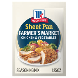 McCormick Sheet Pan Farmer's Market Chicken &amp; Vegetables seasoning mix packet.