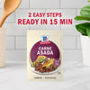 McCormick Carne Asada seasoning packet promises a quick and easy meal in just 15 minutes.