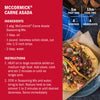 McCormick Carne Asada recipe with ingredients and instructions for preparing the dish.
