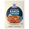 McCormick Southwest Ranch Chicken seasoning mix packet featuring a prepared chicken taco.